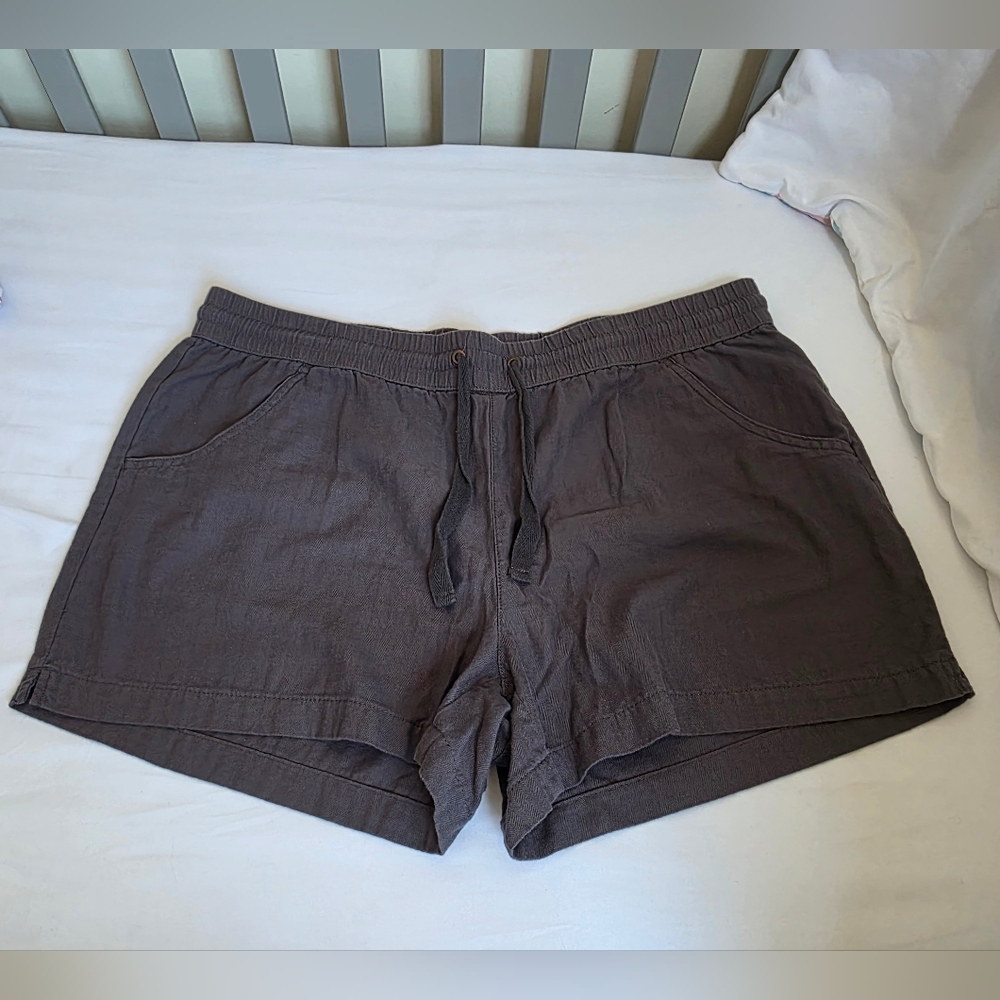 Field And Stream Womens Drawstring Cotton Light Brown 4 Inch Shorts Size XL